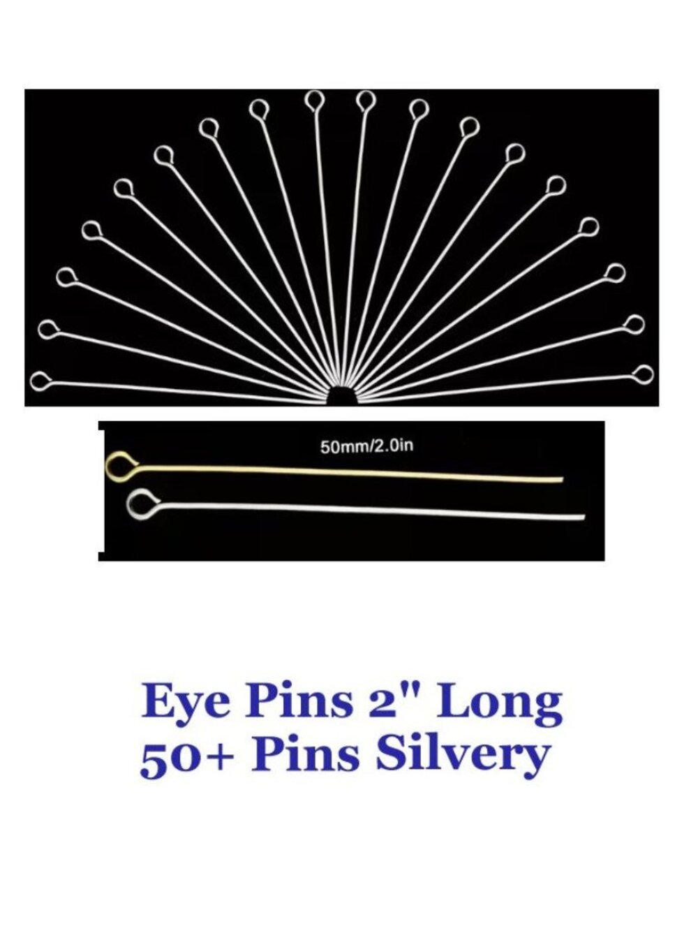 Eye Pins 2" Long 50+ Pins